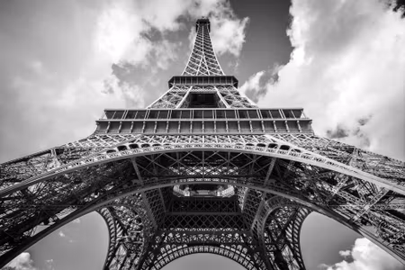 Canvastavla - Multipart Paris Eiffel Tower Black