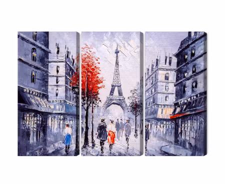 Canvastavla - Multipart the View of the Paris