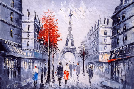 Canvastavla - Multipart the View of the Paris