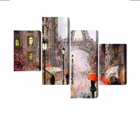 Canvastavla - Multipart View of the Street of