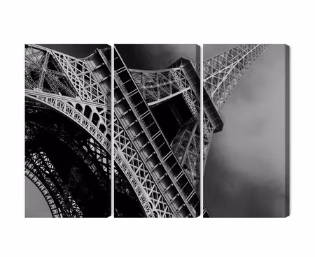 Canvastavla - Multipart Black and White Eiffel