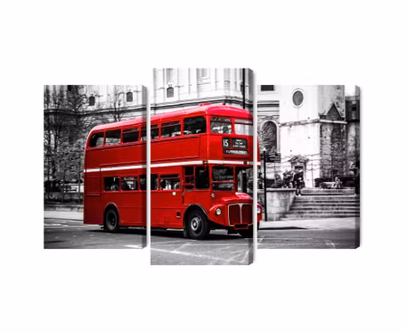 Canvastavla - Multipart a Double Decker Bus in