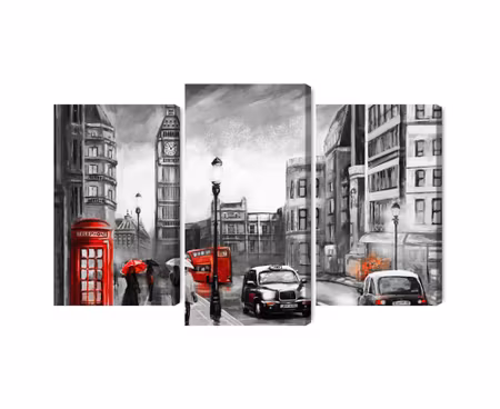Canvastavla - Multipart London Street View