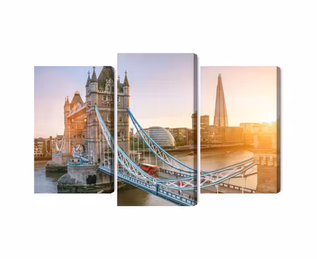 Canvastavla - Multipart Tower Bridge At Sunrise