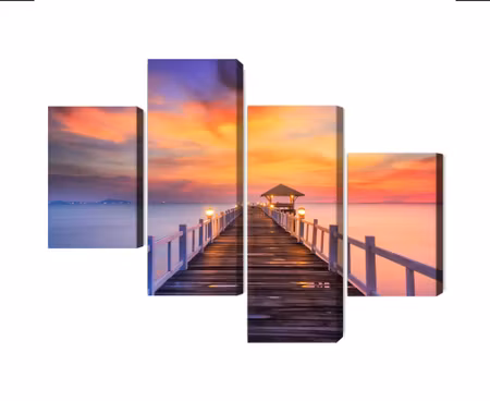 Canvastavla - Multipart Sunset over the Pier