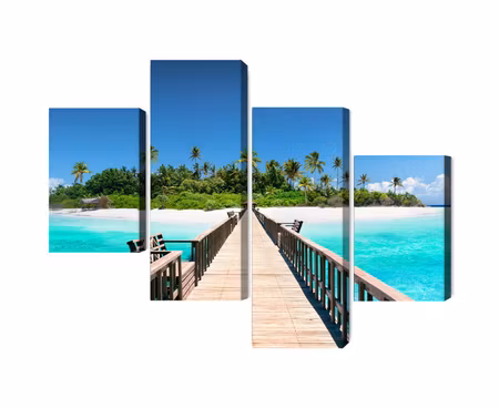 Canvastavla - Multipart D Pier in the Maldives