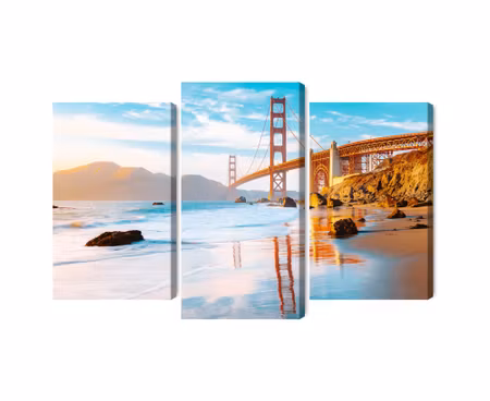 Canvastavla - Multipart the Golden Gate Bridge in