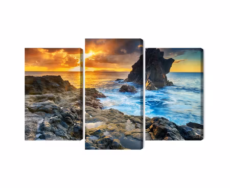 Canvastavla - Multipart Sunset on the Seashore