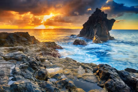 Canvastavla - Multipart Sunset on the Seashore