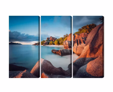 Canvastavla - Multipart Beach in Seychelles
