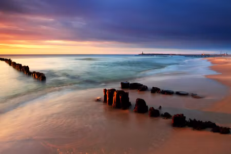 Canvastavla - Multipart Sunrise over the Baltic