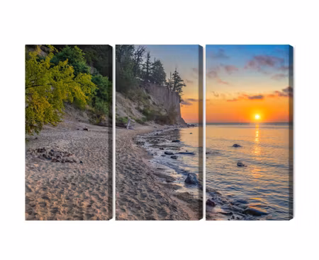 Canvastavla - Multipart Sunset on the Baltic Sea