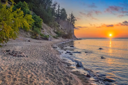 Canvastavla - Multipart Sunset on the Baltic Sea