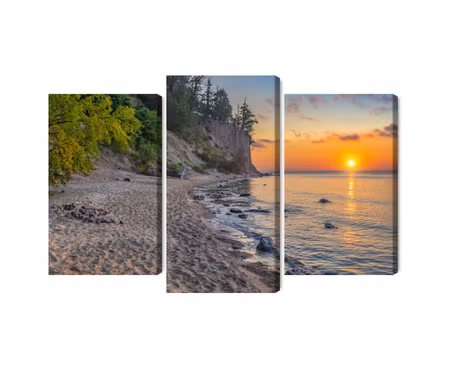 Canvastavla - Multipart Sunset on the Baltic Sea