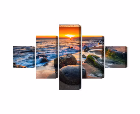 Canvastavla - Multipart D Beach Sunset