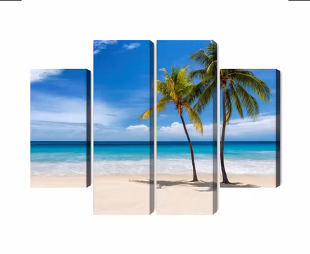 Canvastavla - Multipart Caribbean Beach D