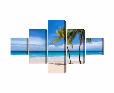Canvastavla - Multipart Caribbean Beach D