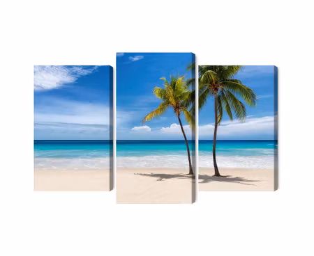 Canvastavla - Multipart Caribbean Beach D