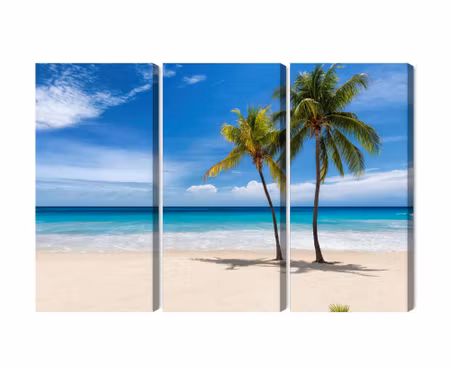 Canvastavla - Multipart Caribbean Beach D