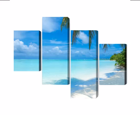 Canvastavla - Multipart a Beach in the Maldives