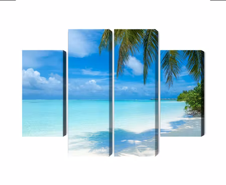 Canvastavla - Multipart a Beach in the Maldives