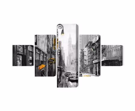 Canvastavla - Multipart American City Street View