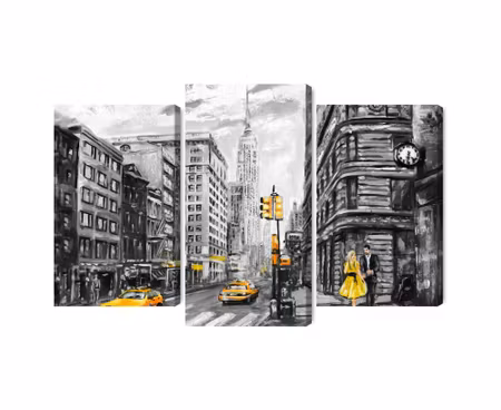 Canvastavla - Multipart View of the Street of New