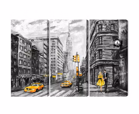 Canvastavla - Multipart View of the Street of New