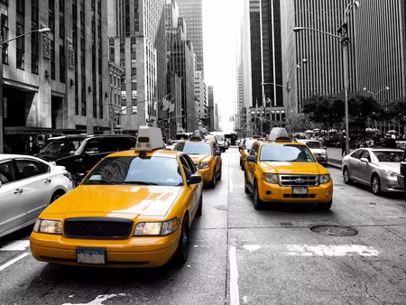Canvastavla - Multipart Taxis in New York