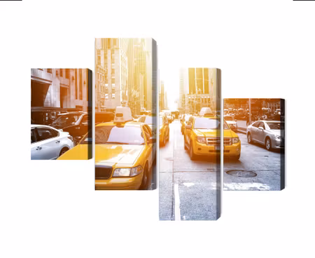 Canvastavla - Multipart Taxi in the Sunshine Nyc
