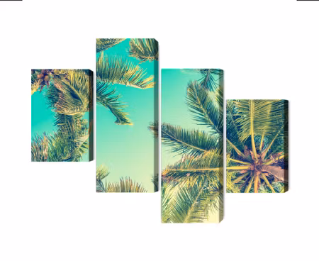 Canvastavla - Multipart Bottom View of the Palm