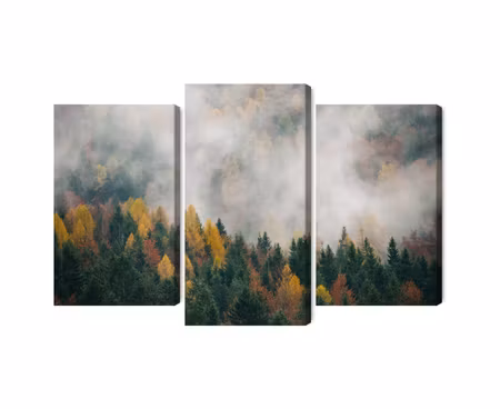 Canvastavla - Multipart Autumn Forest in Fog D