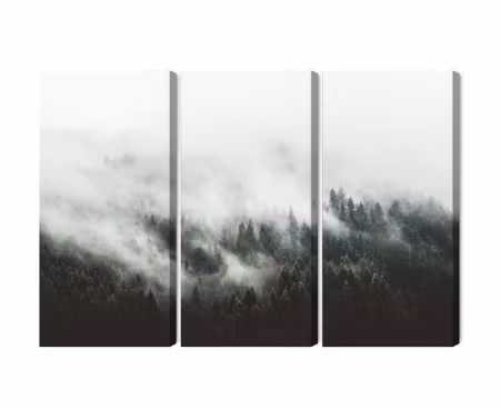 Canvastavla - Multipart Misty D Forest Landscape