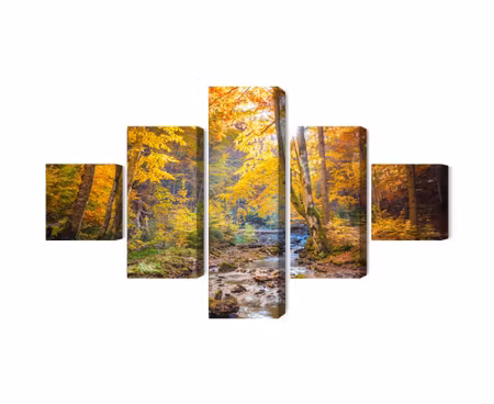 Canvastavla - Multipart D Autumn Forest Landscape