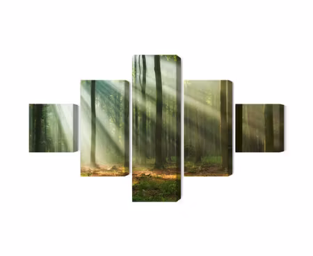 Canvastavla - Multipart Forest Landscape in the