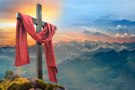 Canvastavla - Cross on the Background of the