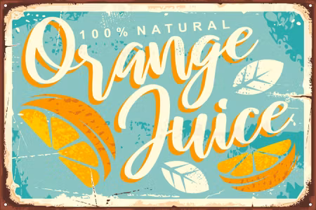 Canvastavla - Oranges and Retro Lettering