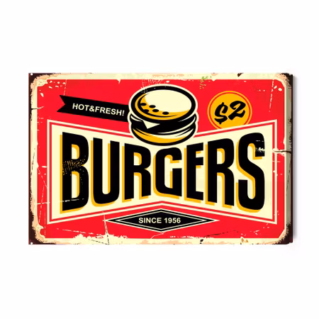 Canvastavla - Retro Style Fast Food Restaurant