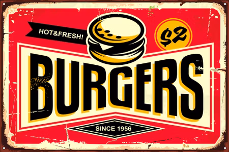 Canvastavla - Retro Style Fast Food Restaurant