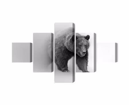 Canvastavla - Multipart Bear in the Fog D