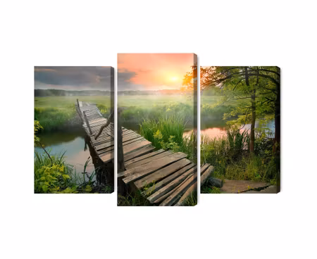 Canvastavla - Multipart Meadow At Dawn