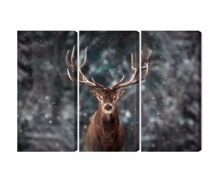 Canvastavla - Multipart Deer in the Forest D