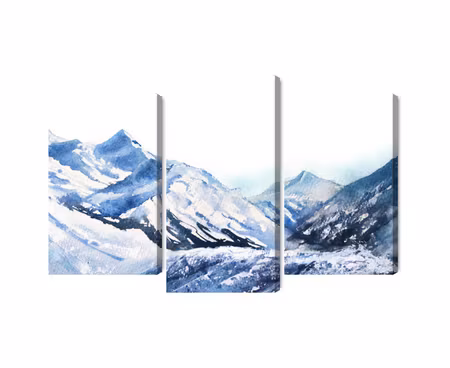 Canvastavla - Multipart Watercolor Mountain Peak