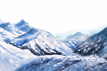 Canvastavla - Multipart Watercolor Mountain Peak