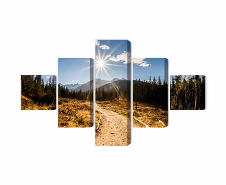 Canvastavla - Multipart a Sunny Day in the Tatras