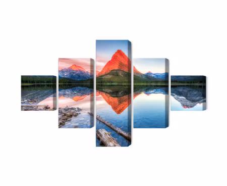 Canvastavla - Multipart Swiftcurrent Lake in the