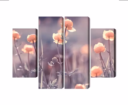 Canvastavla - Multipart Spring D Flowers