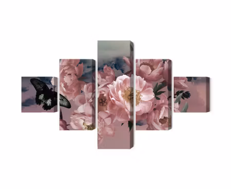 Canvastavla - Multipart Bouquet of Flowers and a