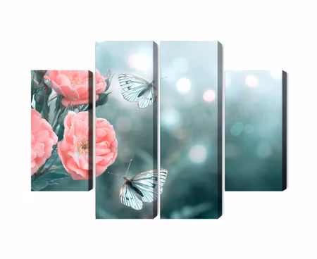 Canvastavla - Multipart Delicate Flowers and D