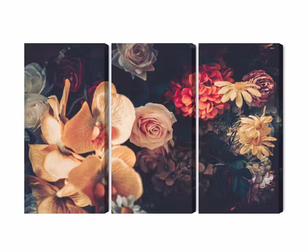 Canvastavla - Multipart Multi-colored Flowers in